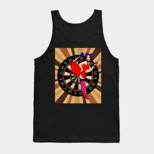 Dartboard Dart Player With Darts Arrows Tank Top